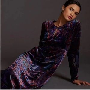 Anthro - Long Sleeve Maxi Dress - Velvet